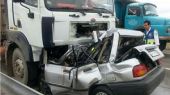 تصادف تانکر حمل شیر با پراید در جاده آرادان
