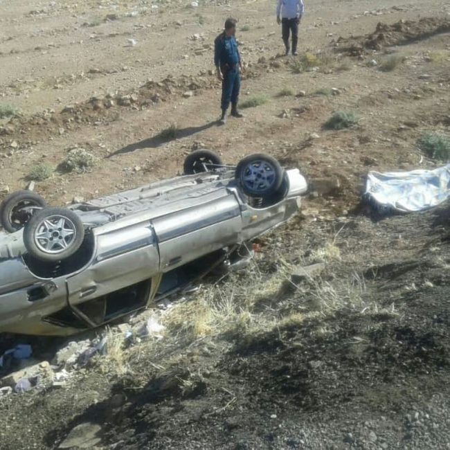 ۲ کشته و ۷ مصدوم در واژگونی خودرو در عوارضی خرمدره استان زنجان